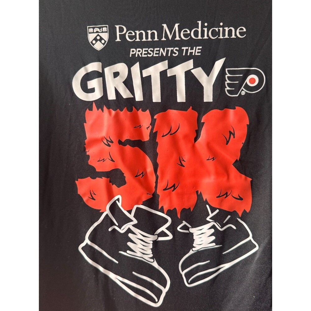 Gritty 5K Philadelphia Flyers race tshirt Unisex M tech fabric long sleeve NWOT
